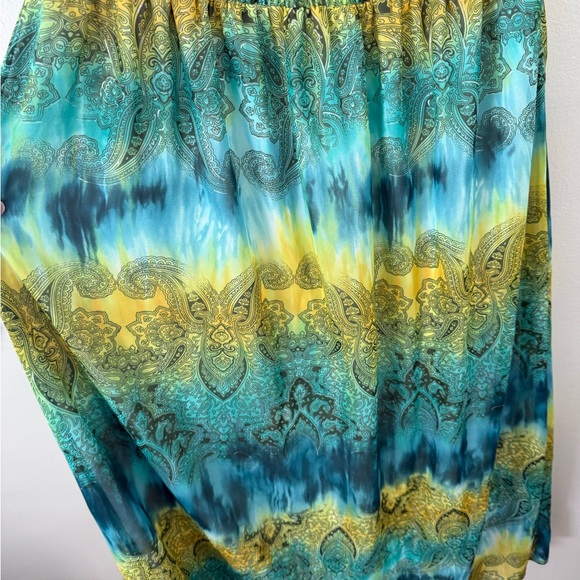 Vintage Y2K Size L Strapless Maxi Dress Rainbow Boho Tye-Dye Paisley Fairy - Picture 11 of 11